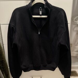 Skims Black Half-Zip Sweater